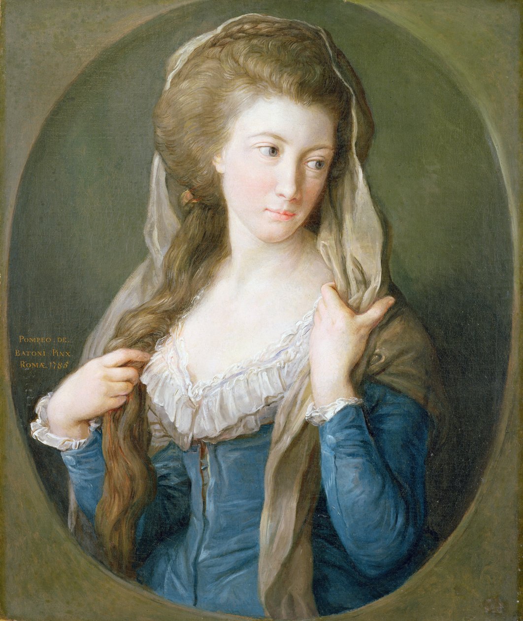Egy nő portréja, akit hagyományosan Margaret Stuartként azonosítanak, Lady Hippisley alkotó: Pompeo Girolamo Batoni