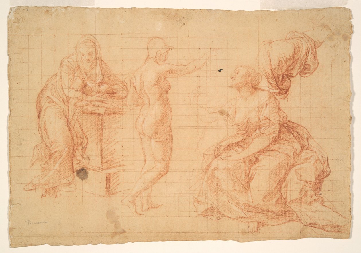 Studien für "Herkules an der Weggabelung" und für die "Geburt Christi" alkotó: Pompeo Girolamo Batoni