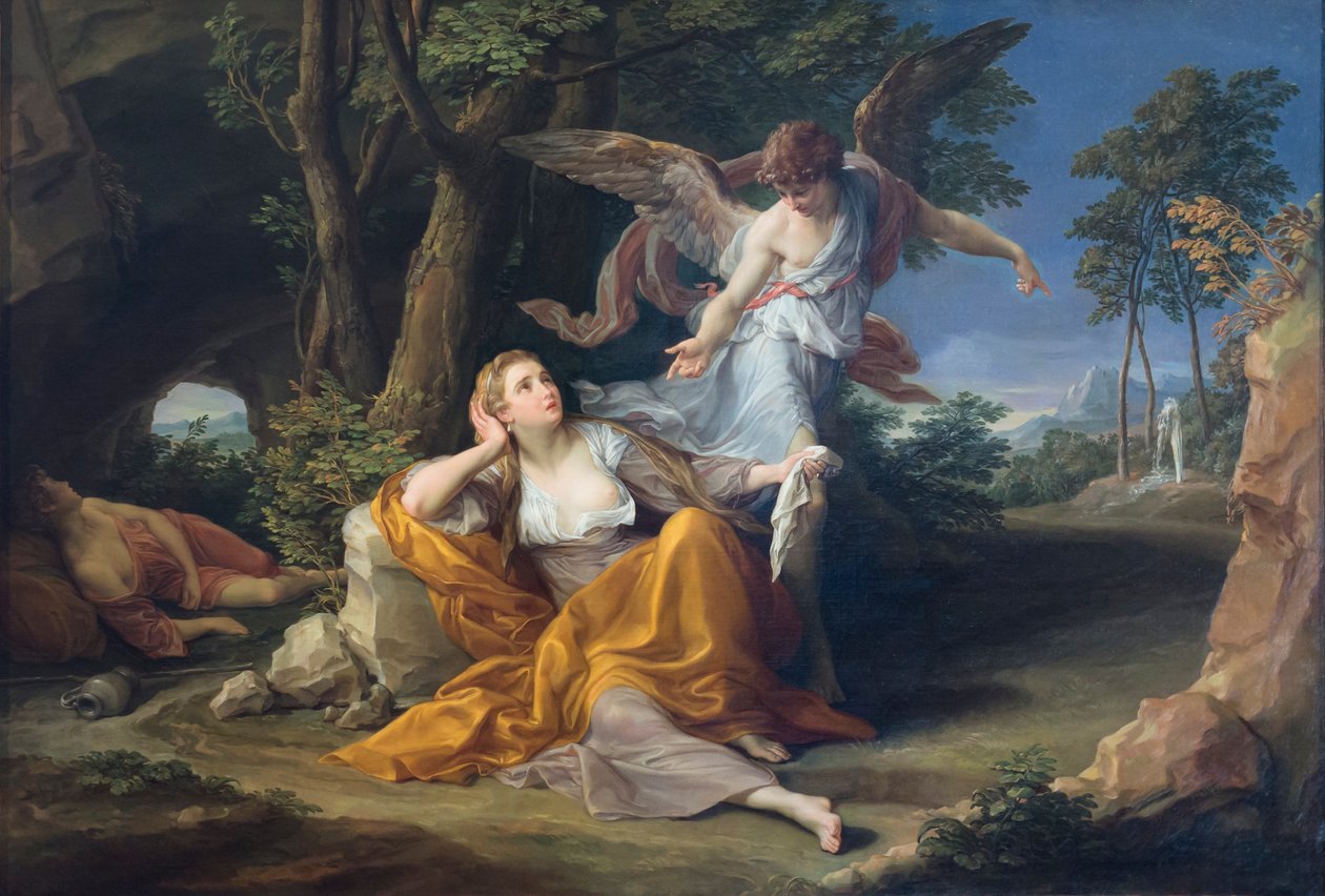 Az angyal megjelenése Hágárnak a sivatagban alkotó: Pompeo Girolamo Batoni