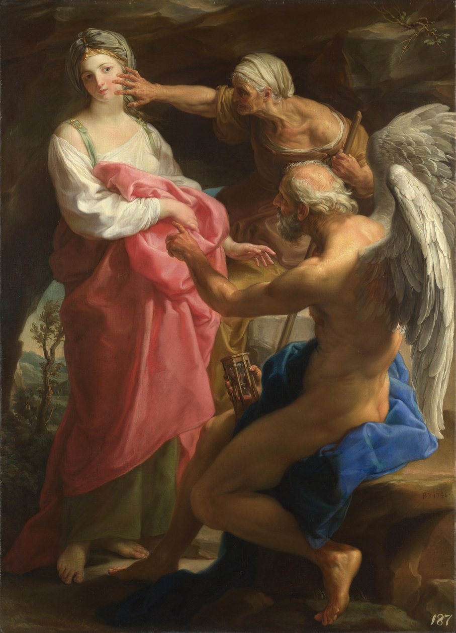 Az idő azt parancsolja, hogy az Öregség elpusztítsa a Szépséget, 1746 alkotó: Pompeo Girolamo Batoni