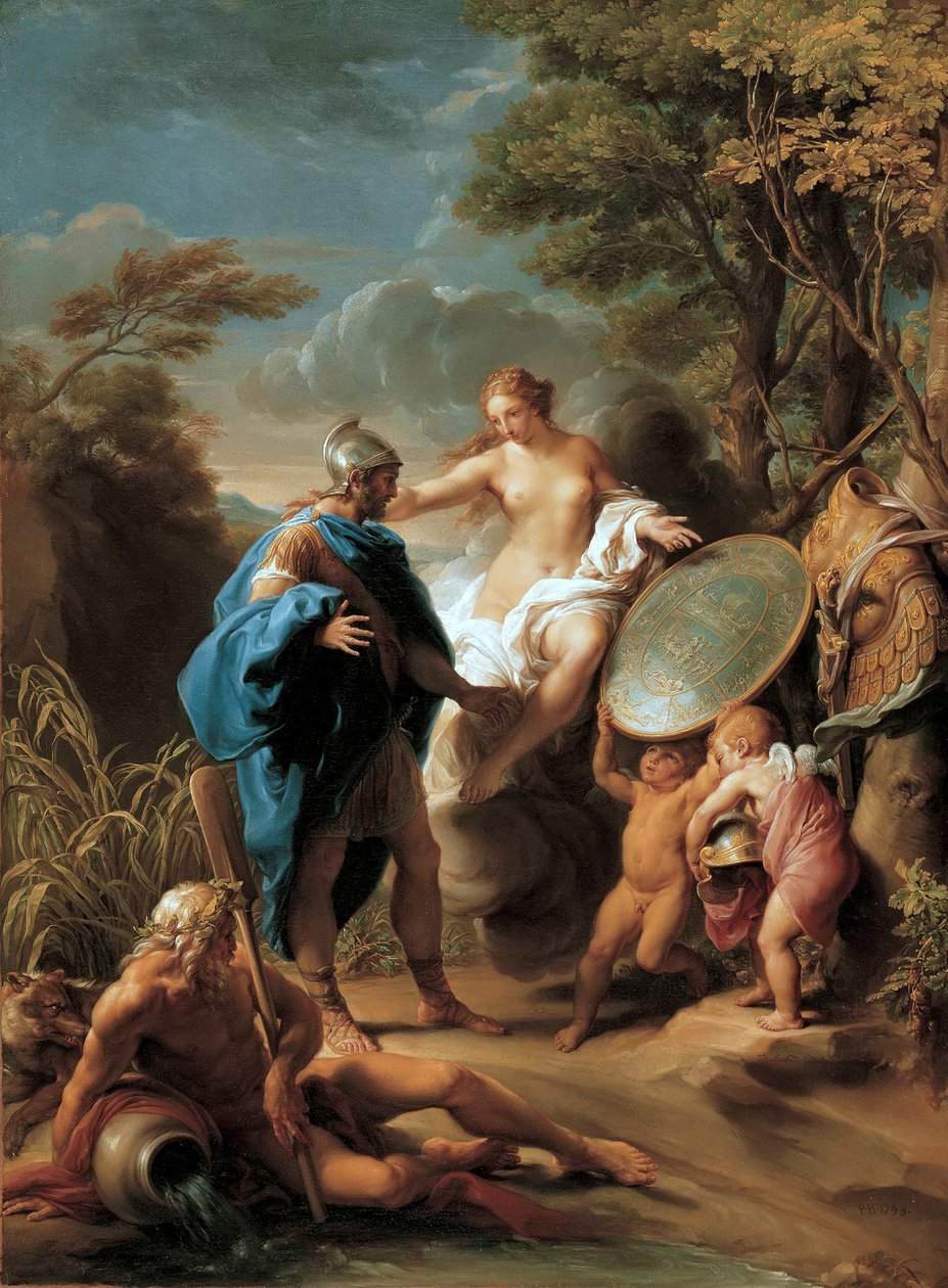 A Vénusz bemutatja Aeneast Vulcan által kovácsolt páncéllal alkotó: Pompeo Girolamo Batoni