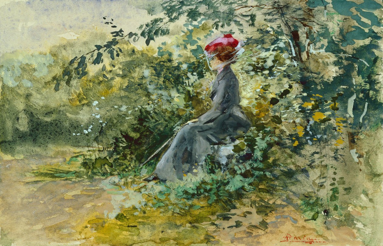A Moments Rest (akvarell és testfesték) alkotó: Pompeo Mariani