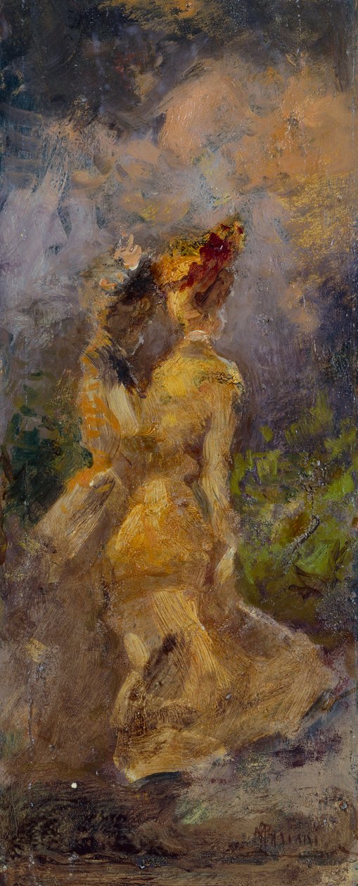Ladies Promenading (olaj a fedélzeten) alkotó: Pompeo Mariani