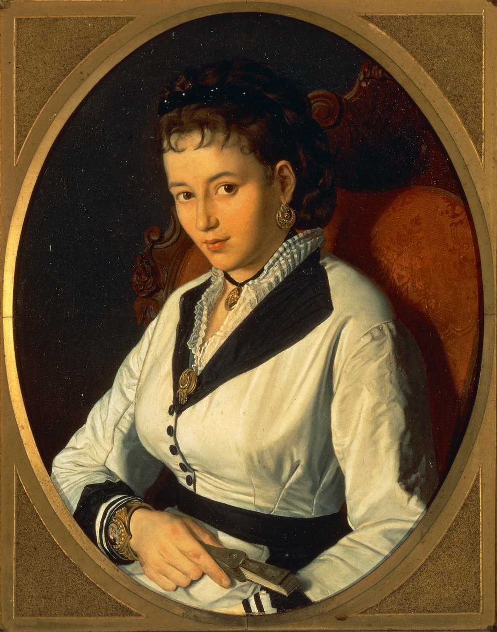 Fiatal nő portréja (olaj, vászon) 1840-1869 alkotó: Pompeo Molmenti