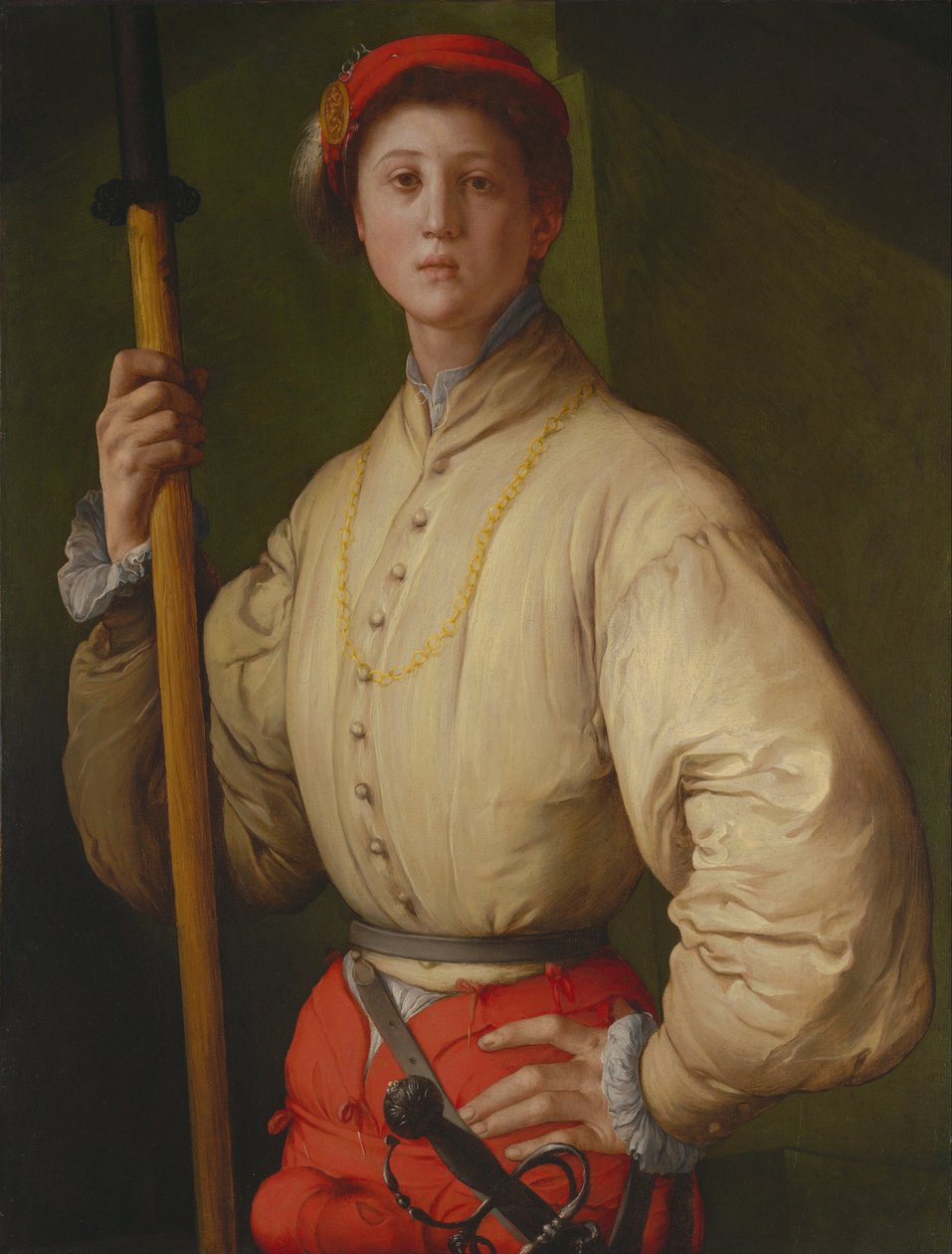 Francesco Guardi alabárdos portréja, 1528-1530 alkotó: Jacopo Pontormo