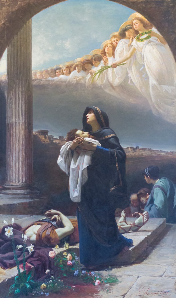 Saint Grata gyűjti Szent Sándor maradványait alkotó: Ponziano Loverini