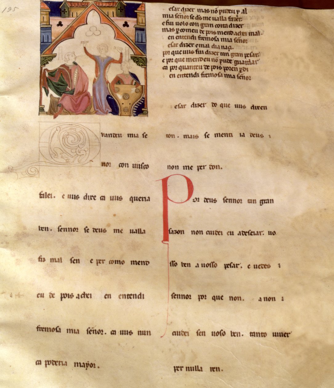Ajuda Song Verses, 195R oldal, 13-15. század alkotó: Portuguese School
