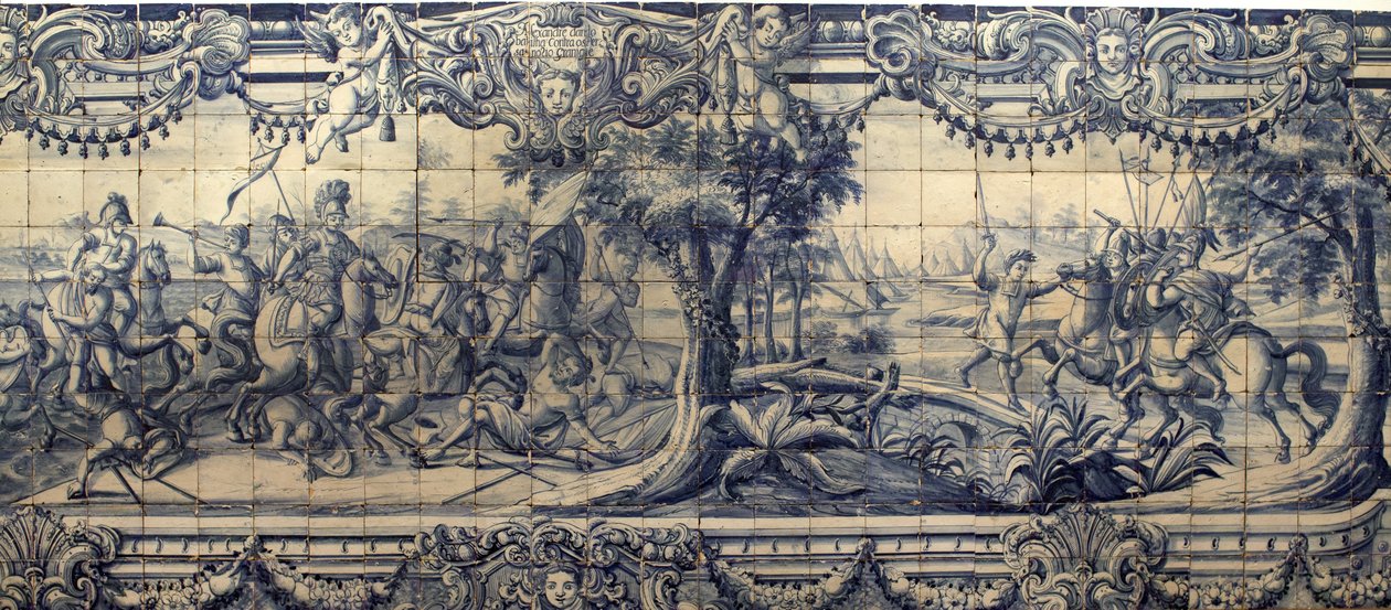 Nagy Sándor (Kr. e. 356-323) a perzsák ellen harcoló - Plaque d