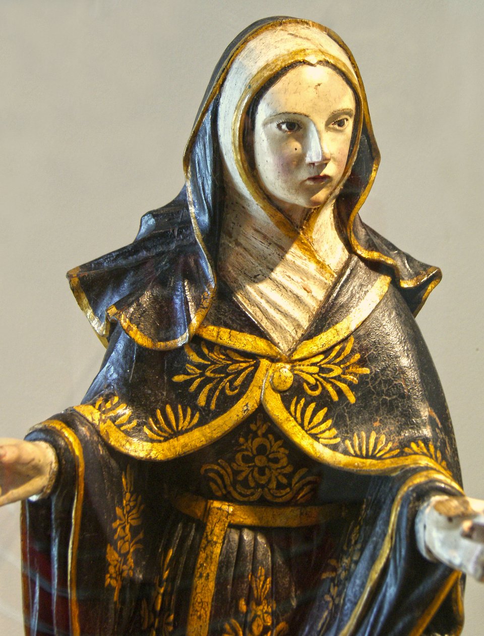 Szűz Mária faragott szobra, Portugália 1462 körül (festett fa) alkotó: Portuguese School