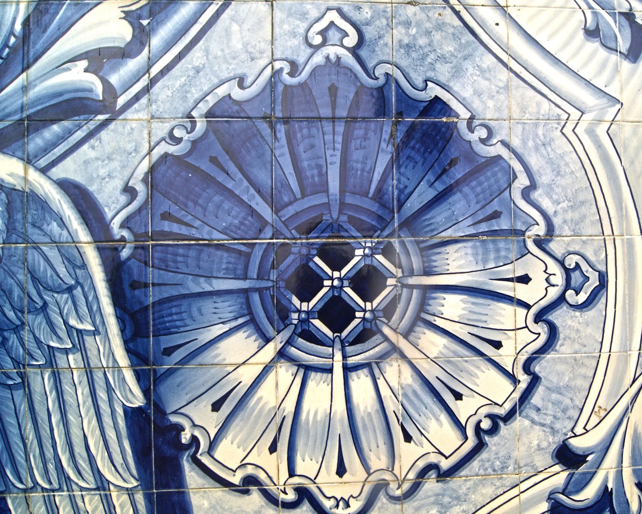 Az Angyali üdvözletet ábrázoló dekoratív panel részlete, Lamego, Portugália. 1738 (kerámia csempe) alkotó: Portuguese School