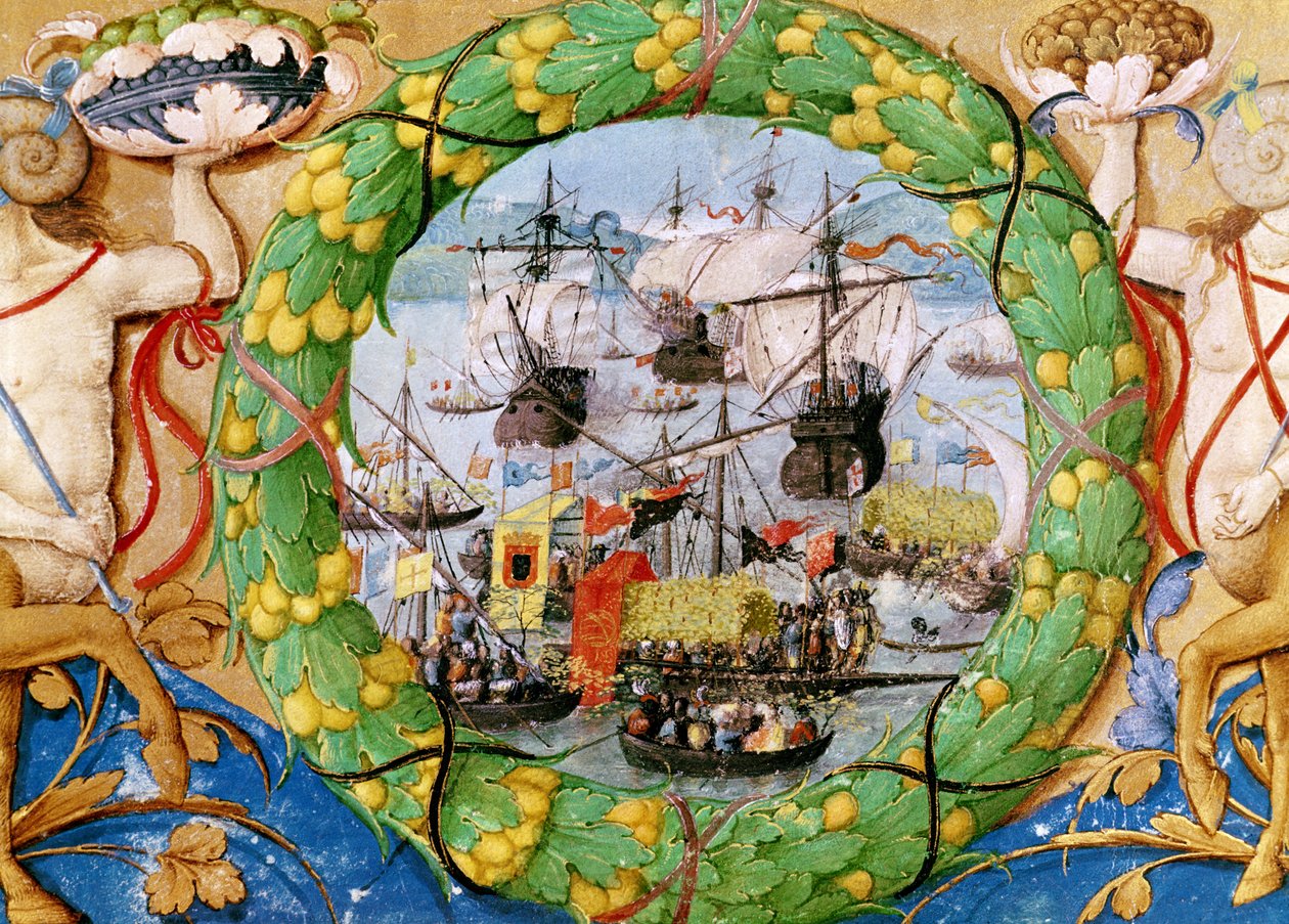 A portugál flotta fesztiválja, Alem Douro Lettura Nova illusztrációja, 1513 alkotó: Portuguese School