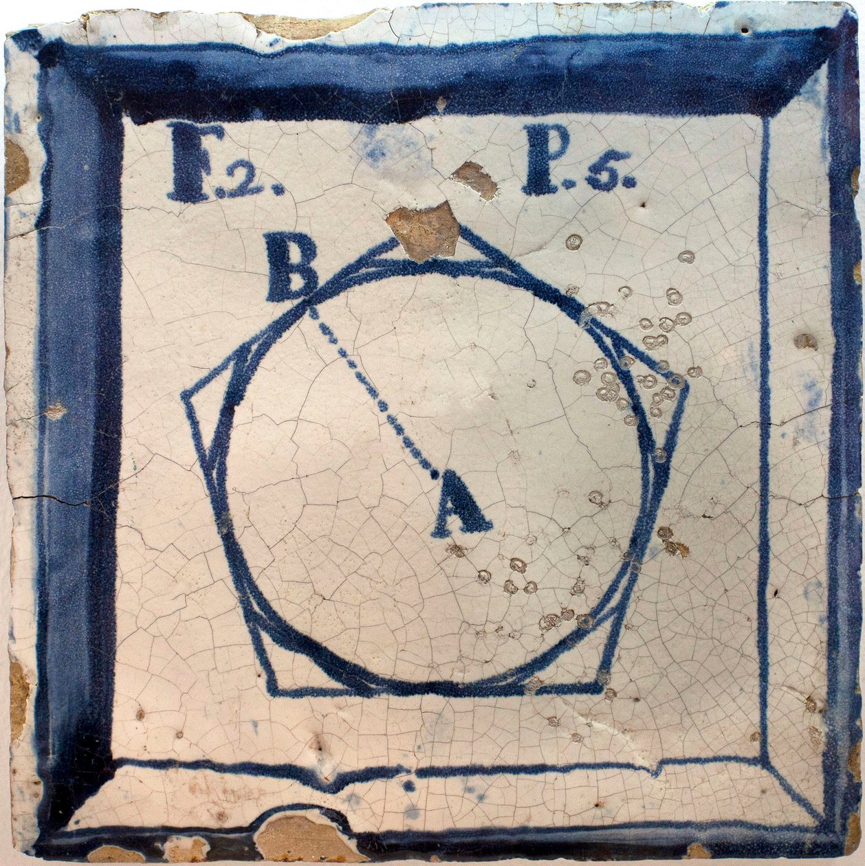 Ötszög geometriai sémája, ónmázas cserépedény, 18. század második fele Lisszabon - Musee national des azulejos, Lisszabon (Portugália) alkotó: Portuguese School