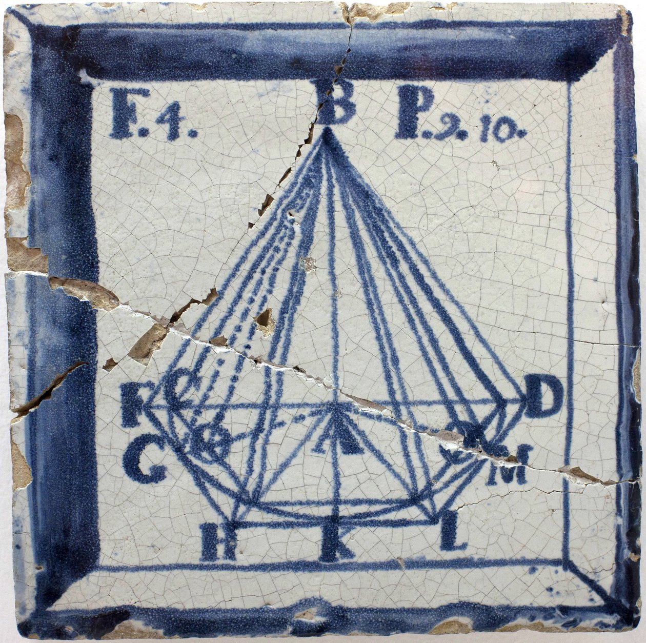 Piramis geometriai sémája, ónmázas cserép, Lisszabon, 18. század második fele - Musee national des azulejos, Lisszabon (Portugália) alkotó: Portuguese School