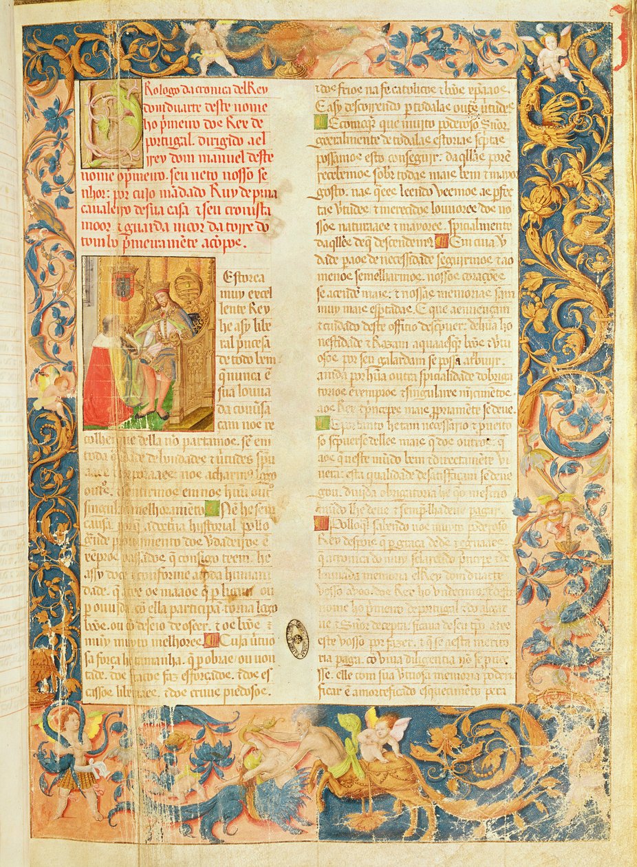 Oldal I. Duarte király (1391-1438) krónikájából alkotó: Portuguese School