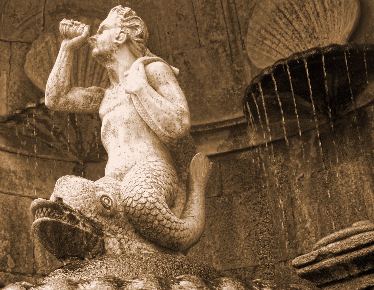 Triton-kút, a Gyógyszerek Boldogasszonyának szentélye, Lamego, Portugália 1738 (kő) alkotó: Portuguese School