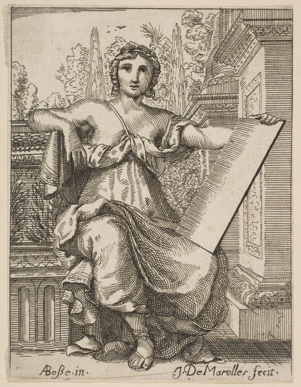 Ülő nő, kezében egy tábla, 17. század vége, 18. század közepe. alkotó: Possibly by Jean Antoine de Maroulles