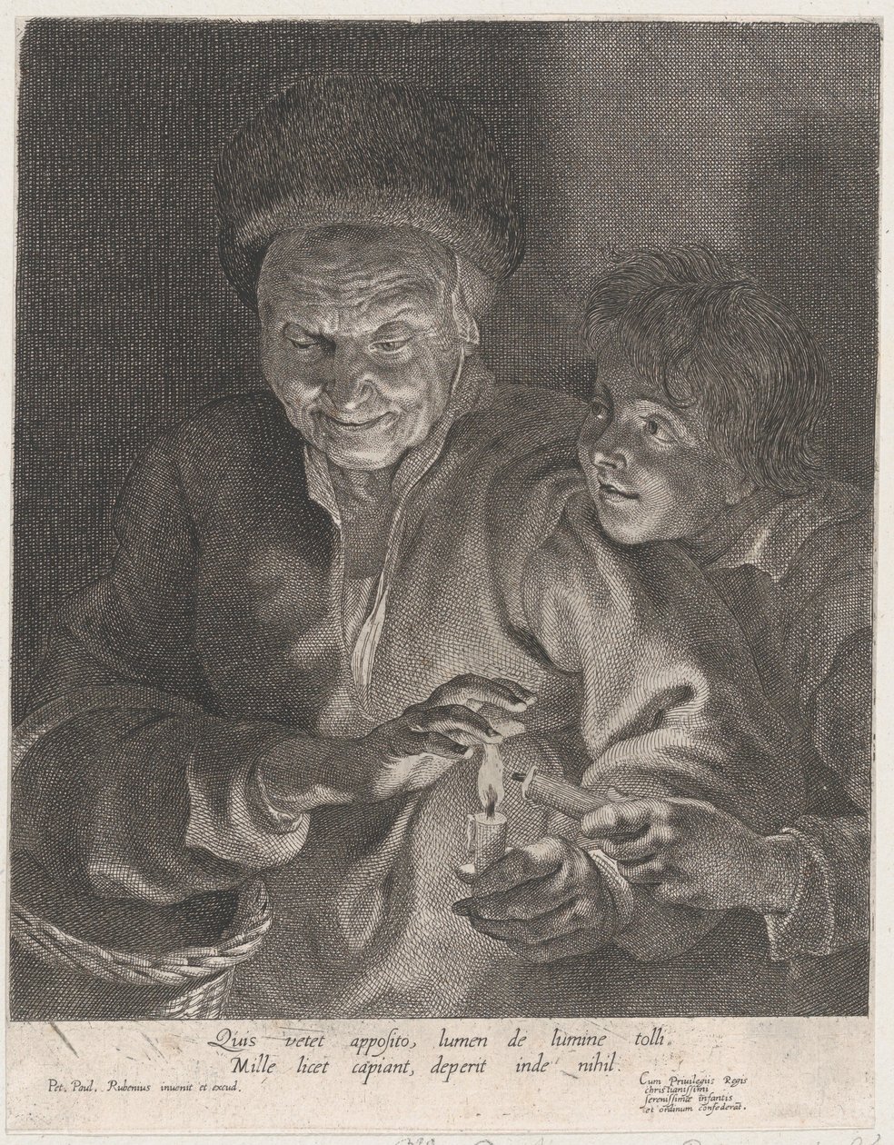 Idős nő és egy fiú gyertyákkal, kb. 1620-30., kb. 1620-30. alkotó: Possibly by Paulus Pontius.