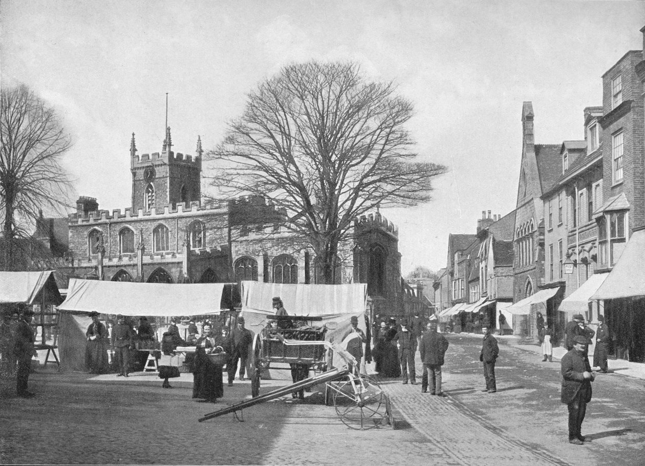 Market-Place, Huntingdon, 1896 alkotó: Poulton and Co