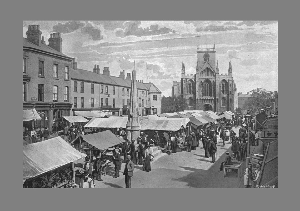 Market Place, Selby, C1900 alkotó: Poulton and Co