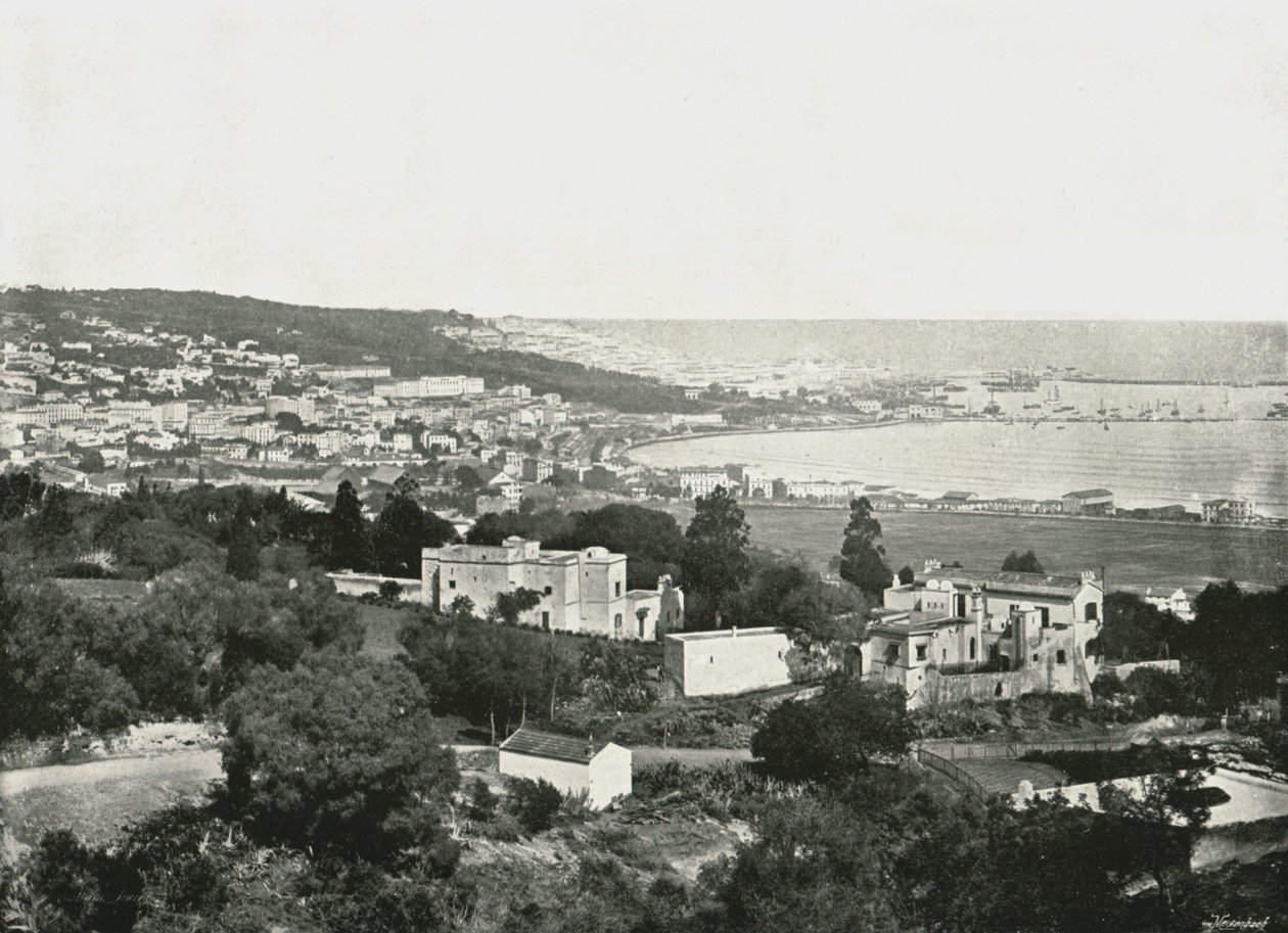 Kilátás a Mustafáról, Algír, Algéria, 1895. alkotó: Poulton and Co