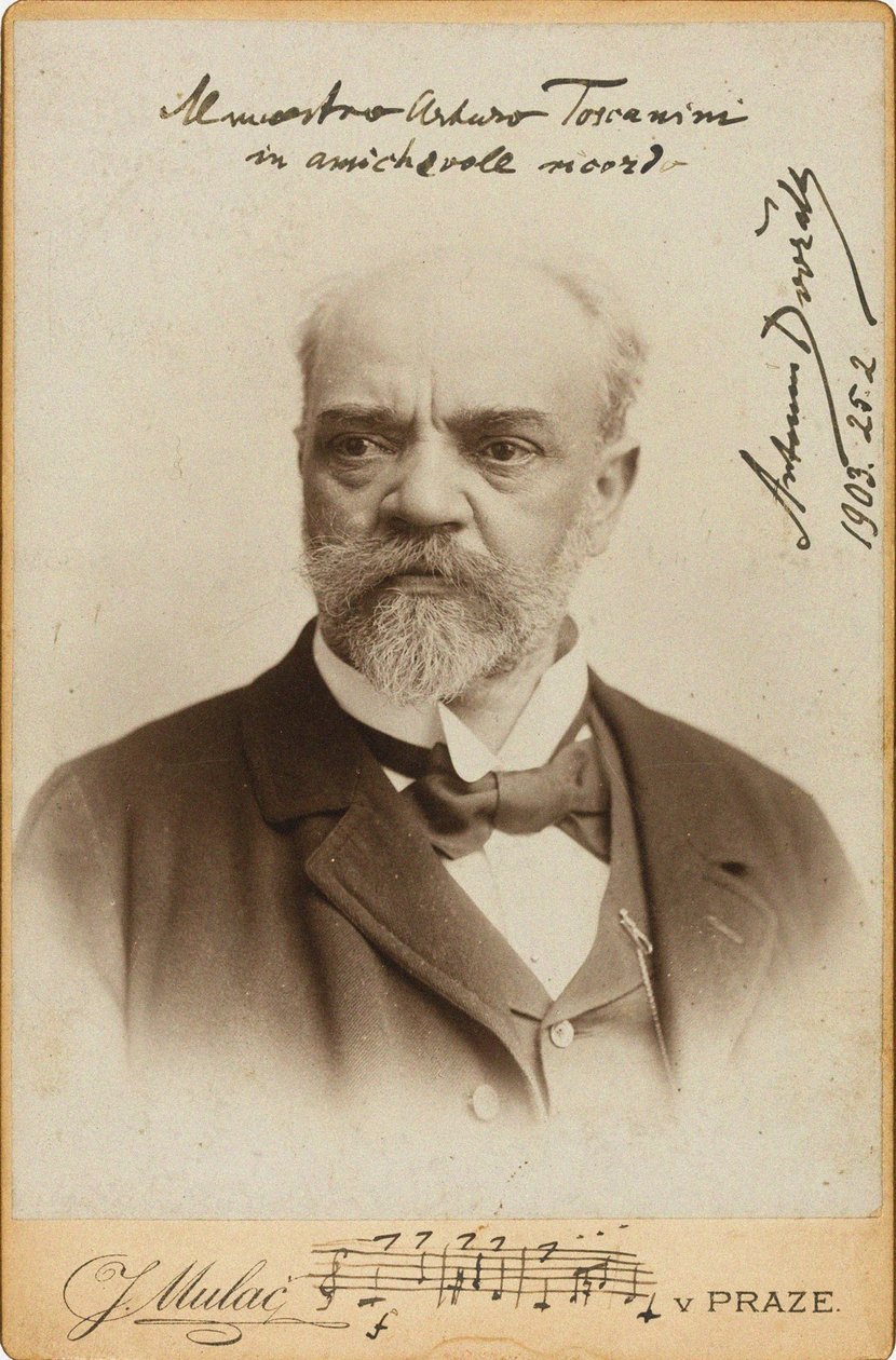 Antonin Dvorak zeneszerző portréja 1841-1904 , c. 1900. alkotó: Prague . Photo studio J. Mulac