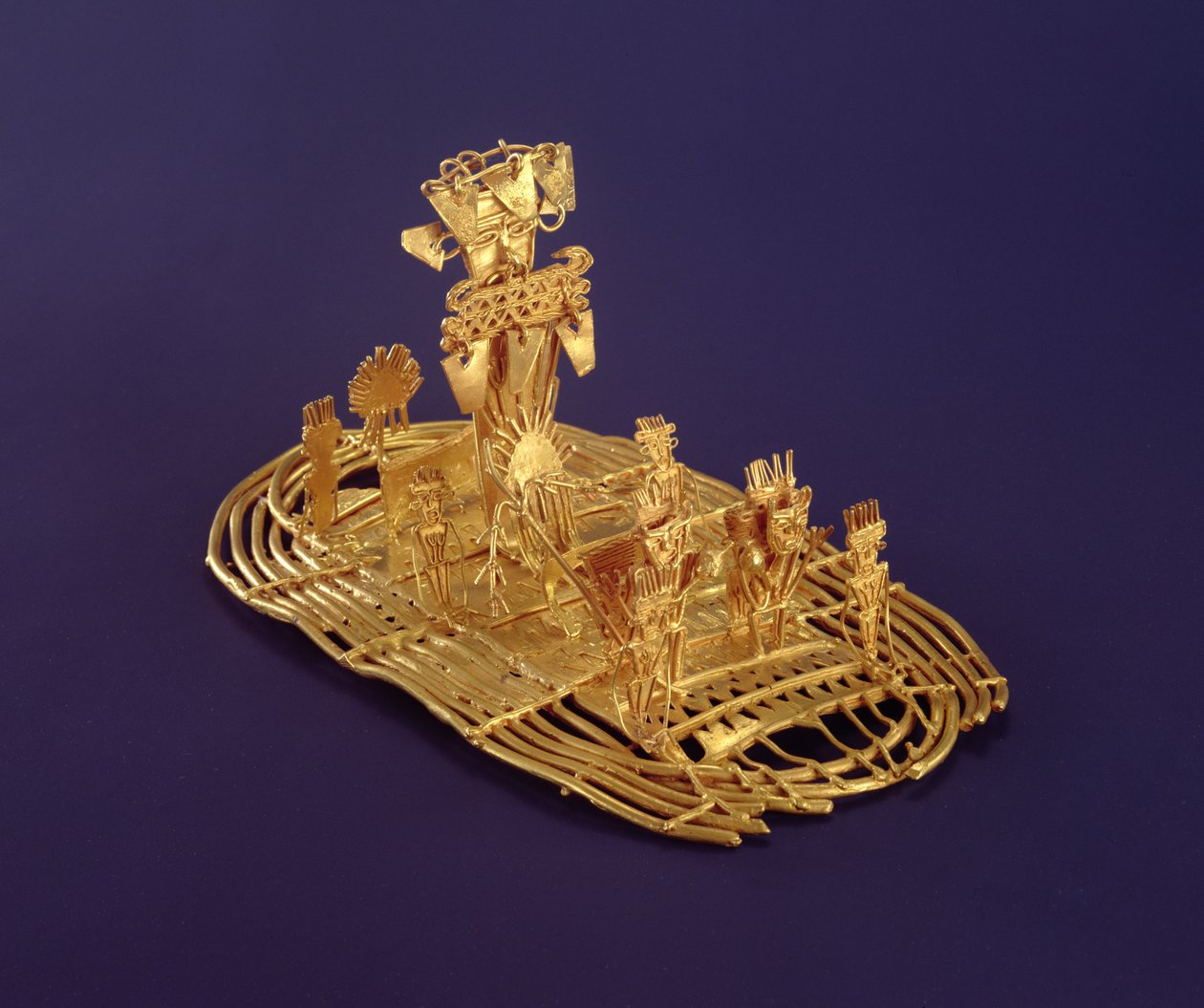 Muisca szavazófigura (Tunjo), amely az El Dorado szertartást ábrázolja (réz és arany ötvözetből) alkotó: Pre Columbian