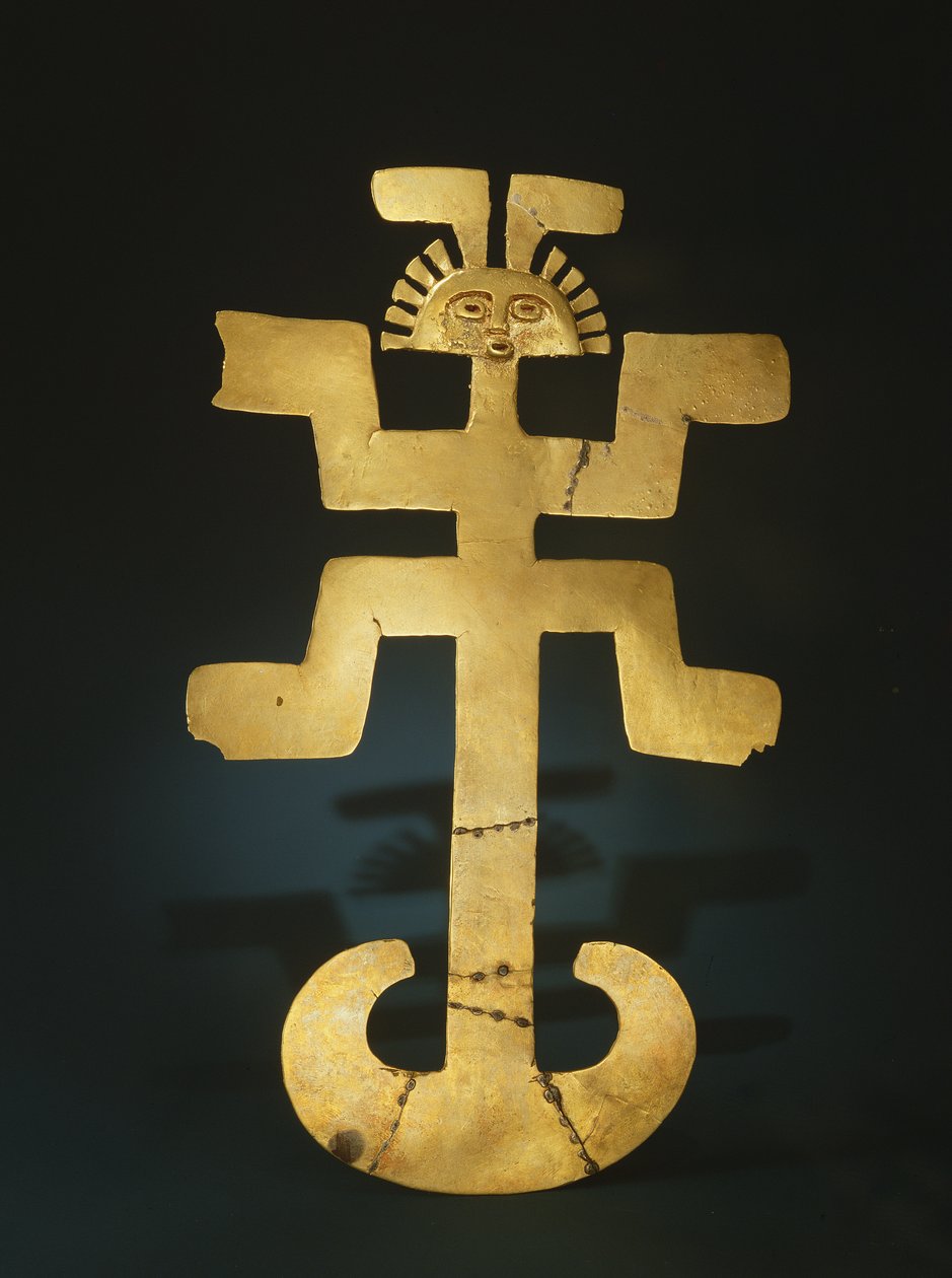 Öntött Tumbaga mellkas, Tolima stílus (arany) alkotó: Pre Columbian