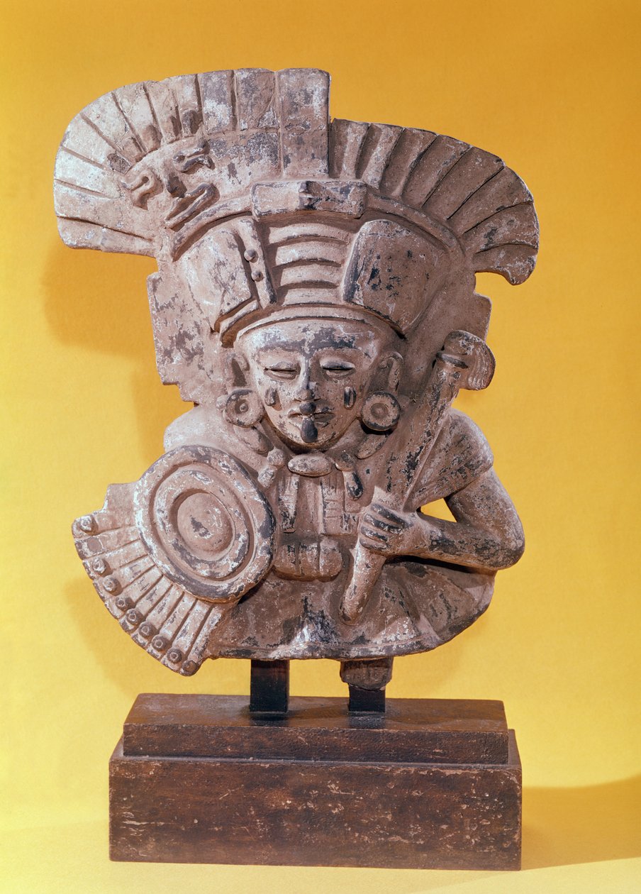 Felvonulási ruhás harcos figurája, zapotec (terrakotta) alkotó: Pre Columbian