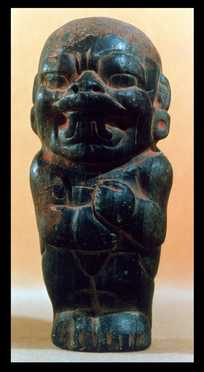 Jaguár fejű figura az olmék kultúrából, Kr. e. 3000-1000 (kerámia) alkotó: Pre Columbian