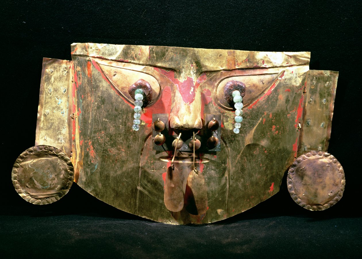 Funerary mask, Chimu (gold) alkotó: Pre Columbian