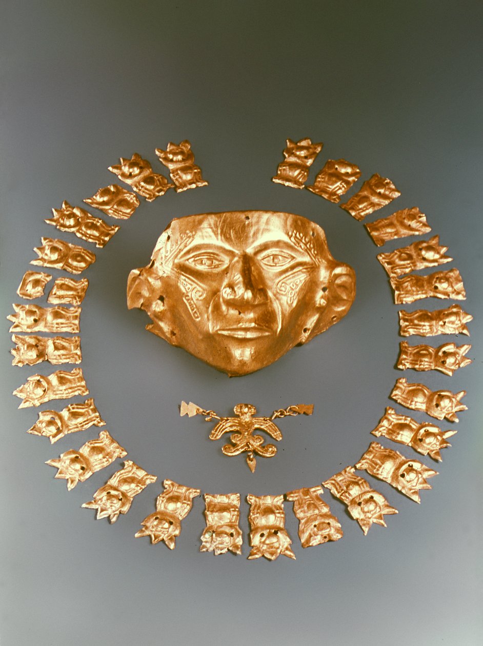 Maszk, madár medál és plakettek, Cauca alkotó: Pre Columbian