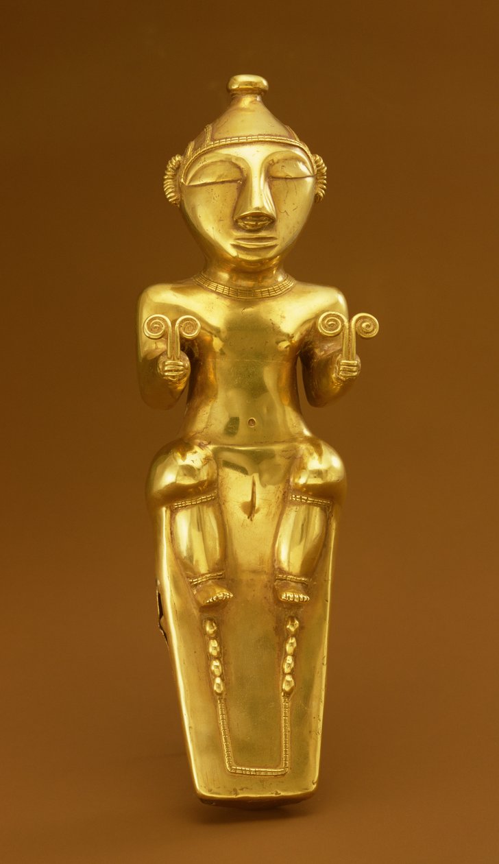 Quimbaya meszes lombik, Kolumbiából (tumbaga arany) alkotó: Pre Columbian