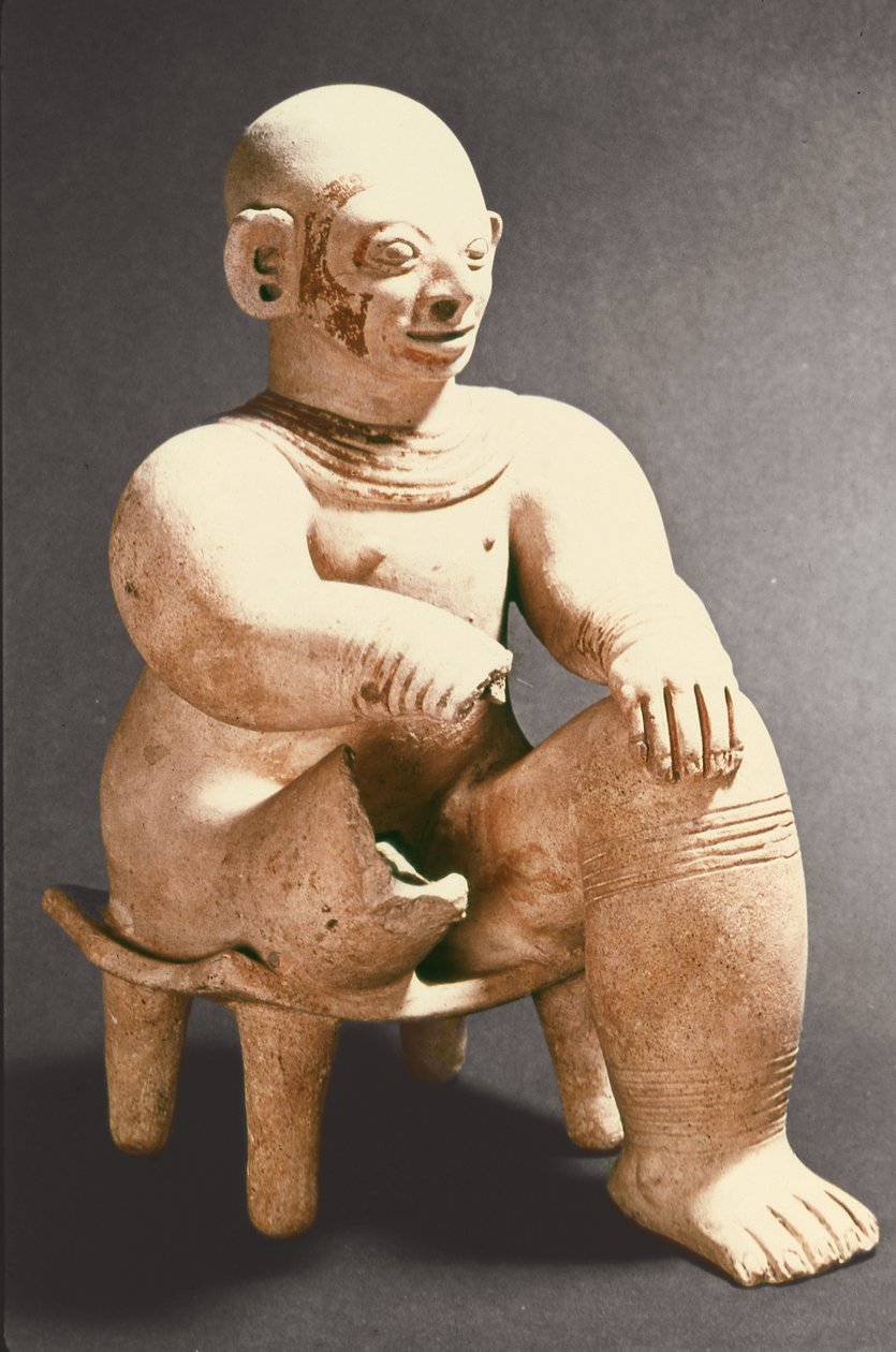 Ülő férfi figura, Eldorádó (kerámia) alkotó: Pre Columbian