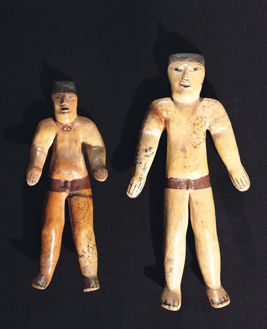 Két férfi szobor, Recuay kultúra (kerámia) alkotó: Pre Columbian