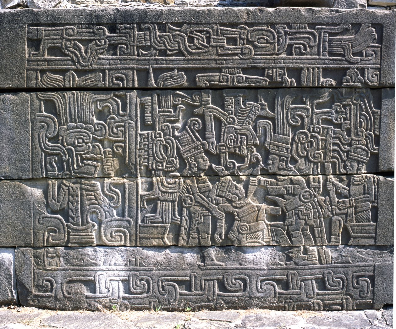 Észak-keleti dombormű, északi fal, déli labdapálya, késő klasszikus időszak alkotó: Pre Columbian