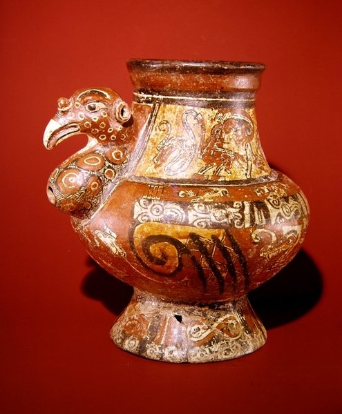 Pulykát ábrázoló korsó, Nacasolából, Nicoya-félsziget (fazekasság) alkotó: Pre Columbian Pre Columbian