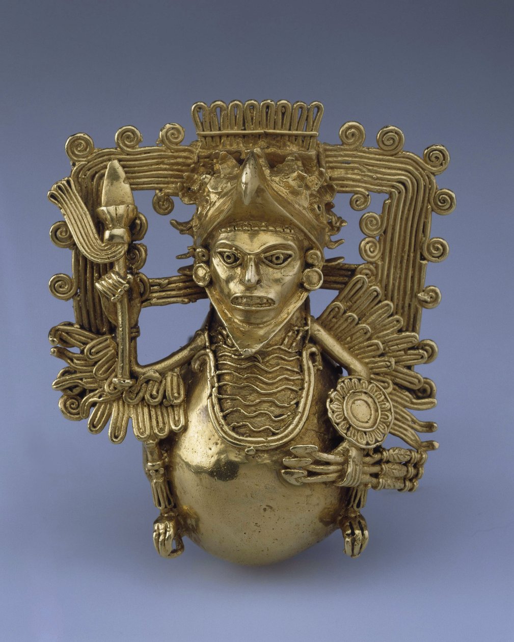 Harang medál, Sas harcos formája, Kolumbusz előtti művészet, 15. század vége. - Arany, H 9 - Állami Ermitázs, Szentpétervár alkotó: Pre Columbian