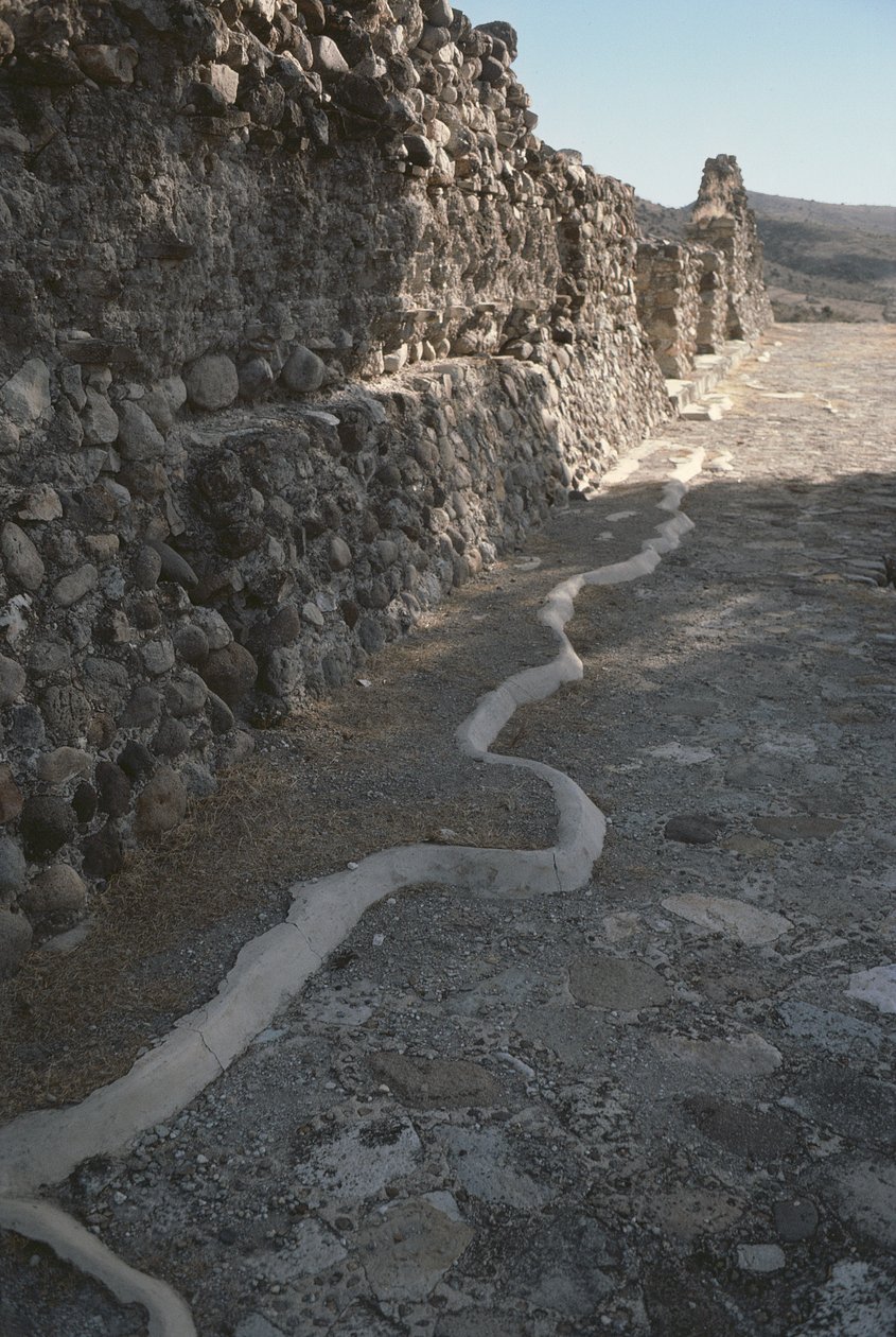 A városfalak maradványai, késői posztklasszikus időszak alkotó: Pre Columbian