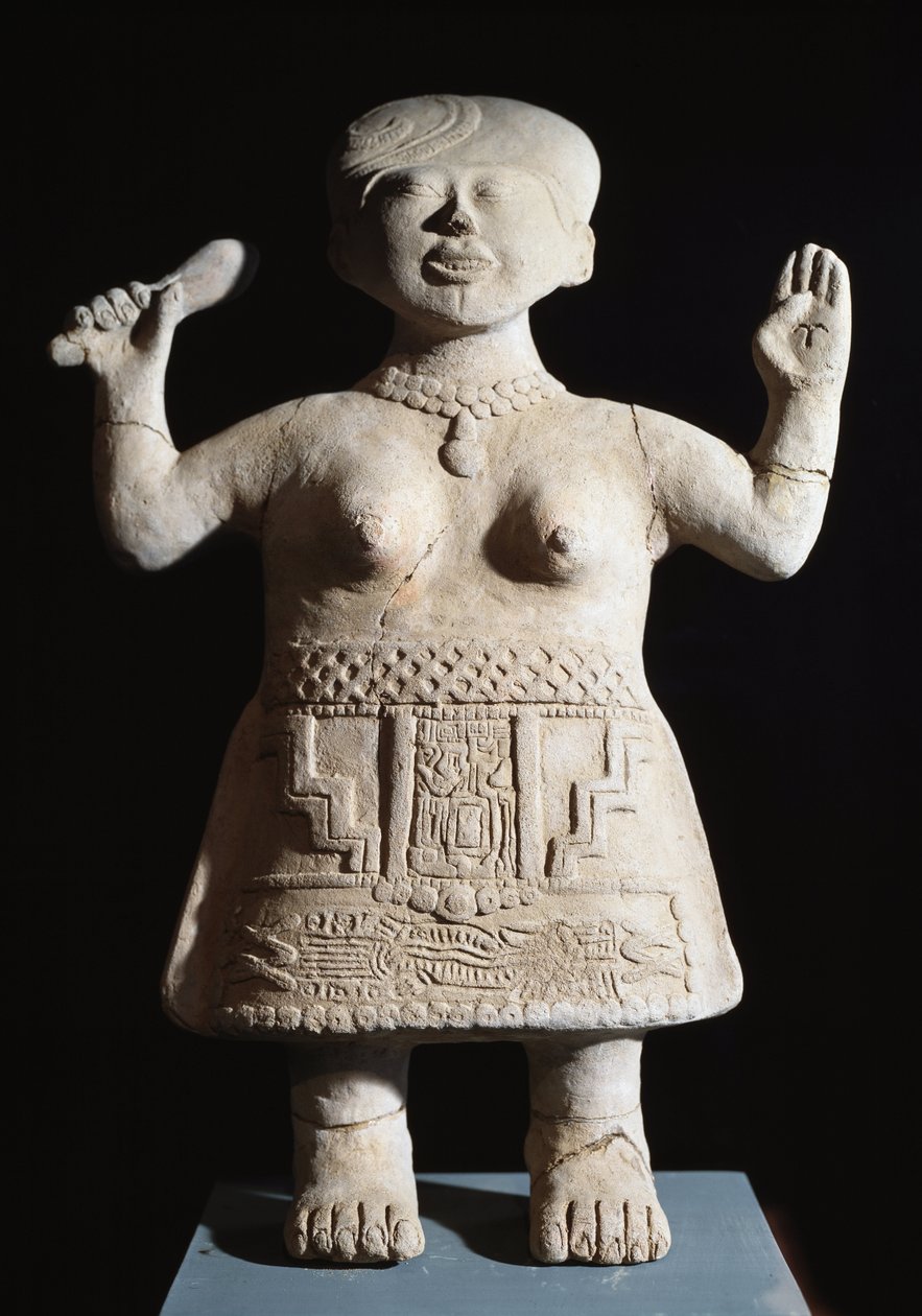 Kolumbia előtti művészet, Totonac civilizáció: előfeszítő karok szobra a levegőben 6-9. század JC El Tajin után (kő) alkotó: Pre Columbian Pre Columbian