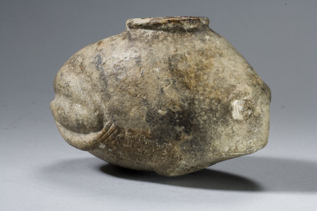 Békaedény (kő, intarziás nyomokkal) alkotó: Predynastic Period Egyptian