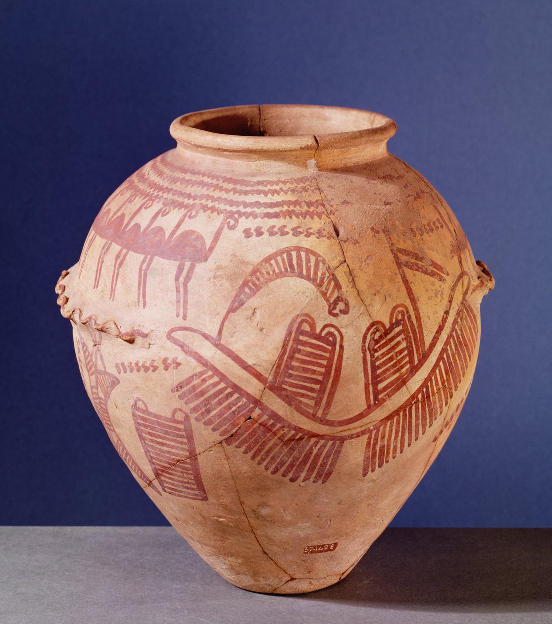 Váza két szentélyt ábrázoló bárkán, Kr.e. 3500 körül (kerámia) alkotó: Predynastic Period Egyptian