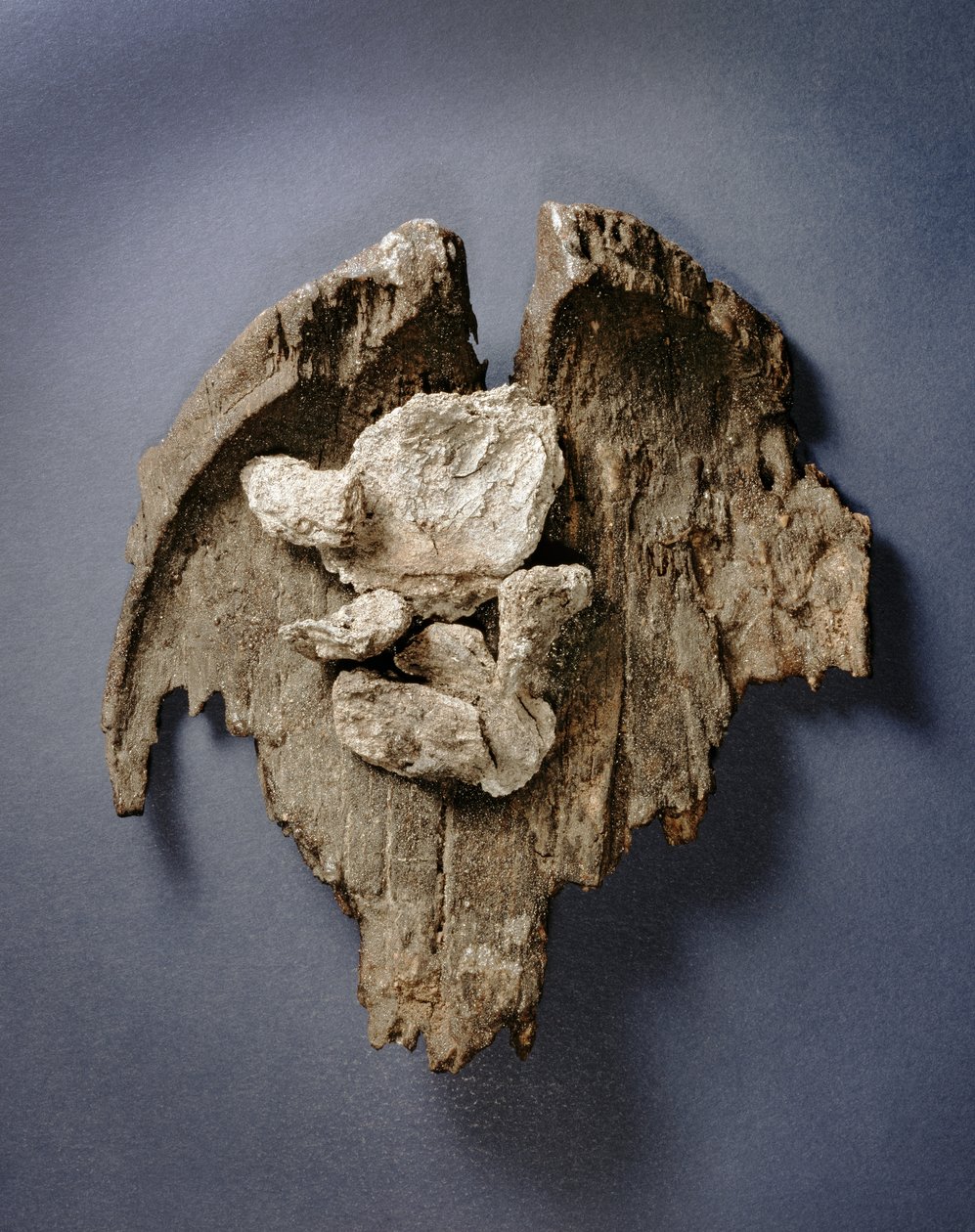 Egy őskori edény töredéke húsízület maradványaival, G73 sír, Jerikó, (fa) alkotó: Prehistoric