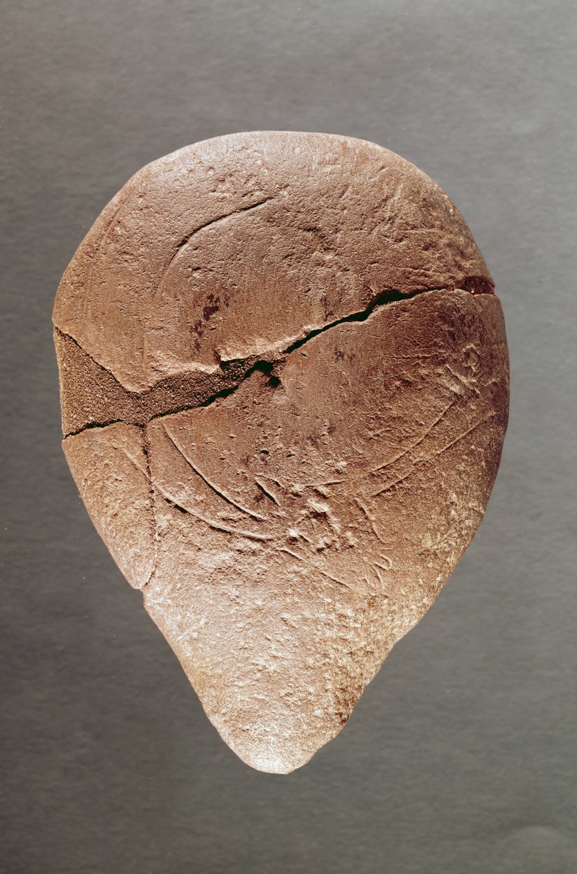 Kecskesziklával díszített lámpa, Dordogne-ból, ie 12000 körül alkotó: Prehistoric