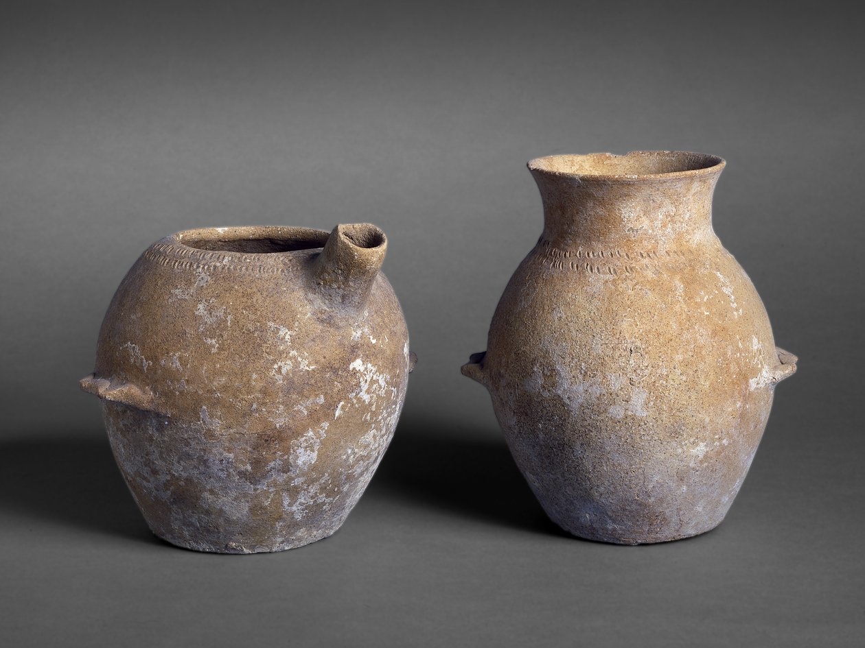 Őskori tégelyek a P12 sírból, Jerikó (kerámia) alkotó: Prehistoric
