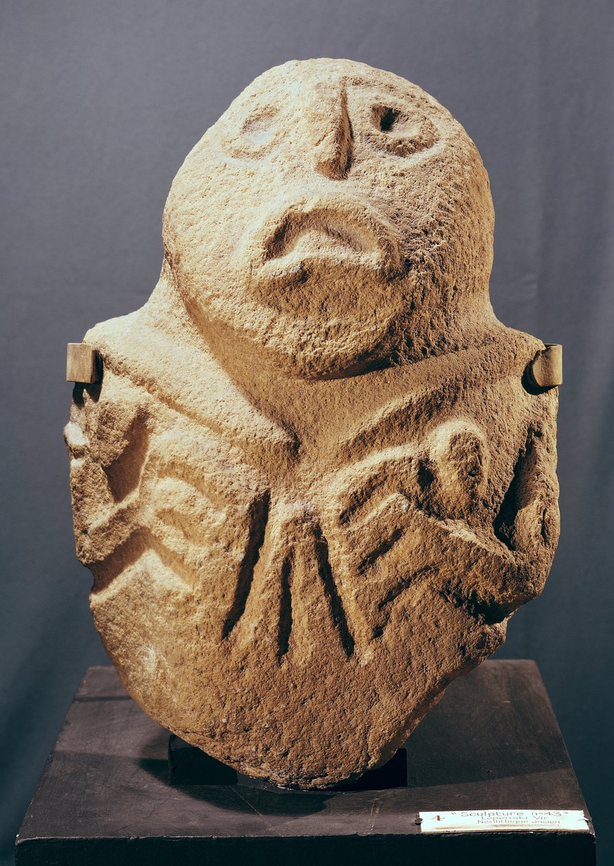 43-as szobor, Lepenski Virből, Jugoszláviából, Kr.e. 6000 körül (homokkő) alkotó: Prehistoric