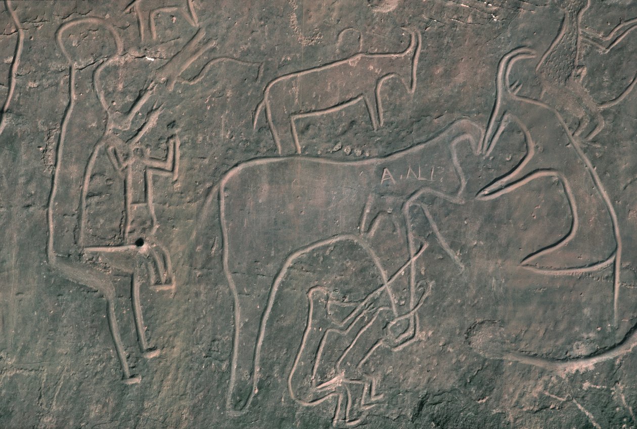Emberalak és állatok (sziklafestés) alkotó: Prehistoric