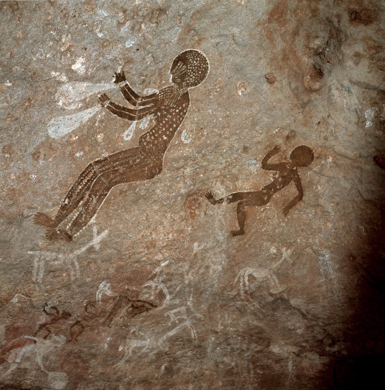 Emberi alakok. Barlangfestmények, ie 8000-7000 alkotó: Prehistoric Prehistoric
