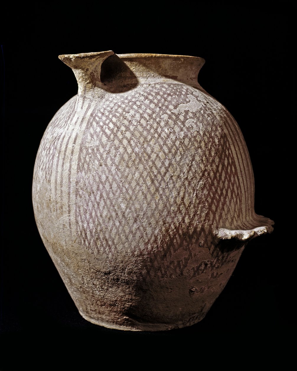 Őstörténet: polikróm kerámia váza Jerikóból. Kr.e. 3000-2100. Amman, Régészeti Múzeum, Jordánia alkotó: Prehistoric Prehistoric