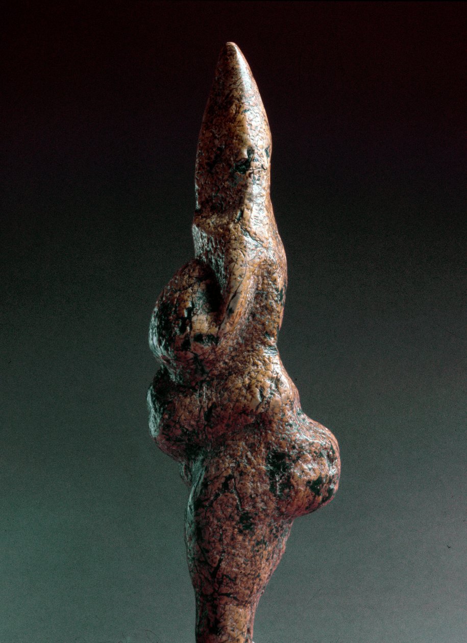 Őstörténet: Venus de Savignano, antropomorf litikus szobor, amelyet 1925-ben találtak Savignano sul Panaróban. Felső paleolit, kőkori Magasság: 22 cm. Luigi Pigorini Nemzeti Őstörténeti és Néprajzi Múzeum (Őstörténeti és Néprajzi Múzeum), Róma, Olaszország alkotó: Prehistoric Prehistoric