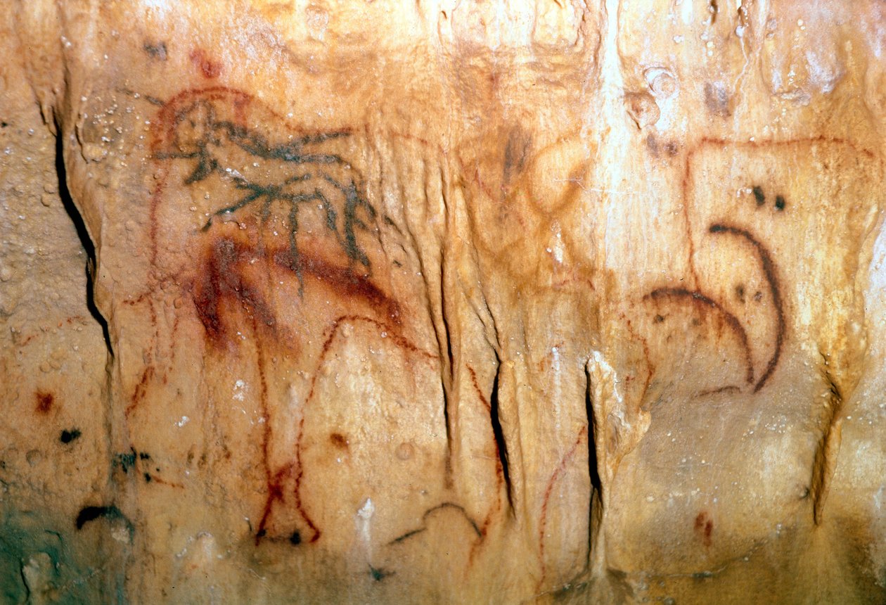 Őstörténet: egy sebesült ember (sziklafestmény) alkotó: Prehistoric Prehistoric